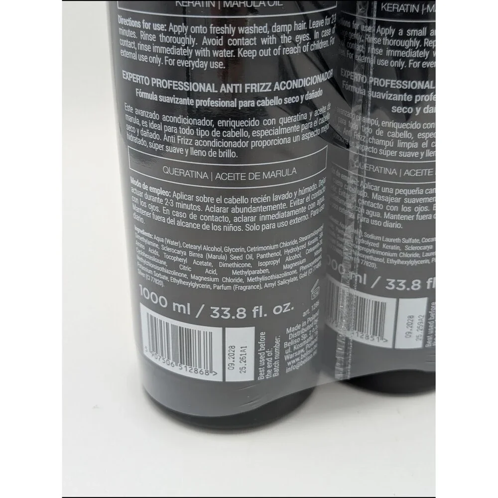 Experto Anti Frizz Shampoo & Conditioner Duo Keratin And Marula Oil